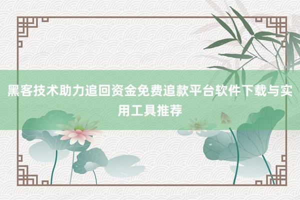 黑客技术助力追回资金免费追款平台软件下载与实用工具推荐